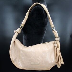 MAX AZRIA very soft cream alligator shoulder bag